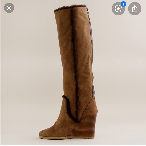 J Crew Charley Shearling Wedge Boots - Picture 2 of 11